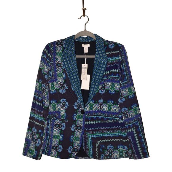 CHICO'S NEW $139 3/4 Sleeve Veronica Mix Print‎ Blazer Chico's 0 / US Small - Picture 1 of 4